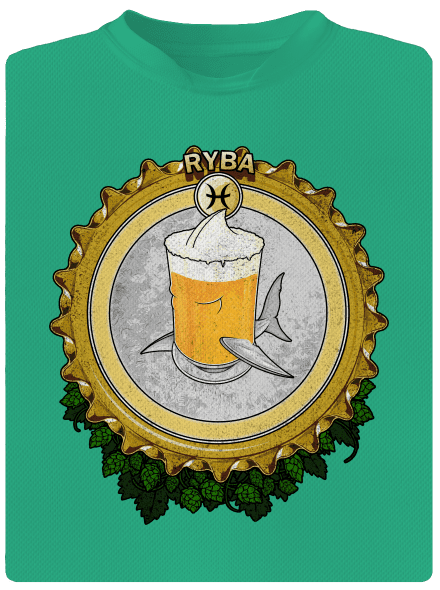 Pivný horoskop: Ryba pánske športové tričko Mint Mal