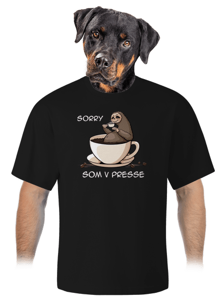 V presse unisex tričko oversized Black