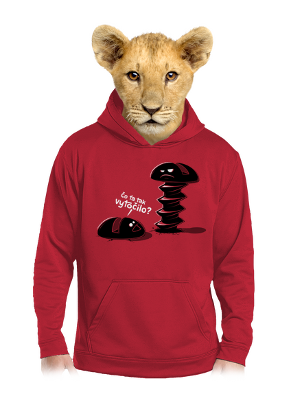 Vytočený detská mikina klokanka Fire Red