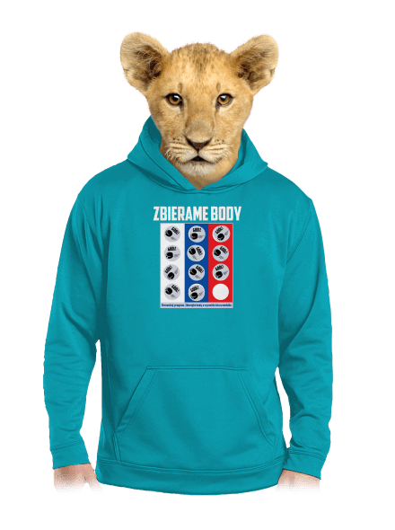 Zbierame body - hokej detská mikina klokanka Hawaiian Blue