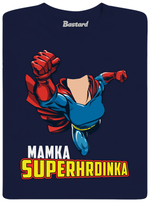 Mamka superhrdinka pánske tričko Navy