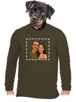 Karikatúra z vlastnej fotky pánske dlhý rukáv Urban Khaki