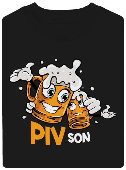 Pivson unisex mikina bez kapucne Black