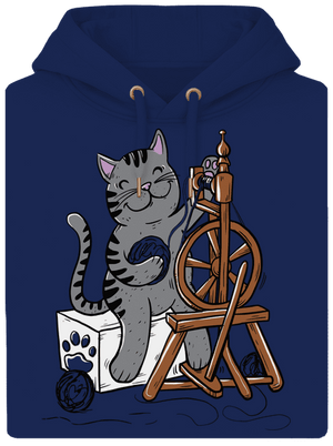 Mačka pradie unisex mikina premium Navy