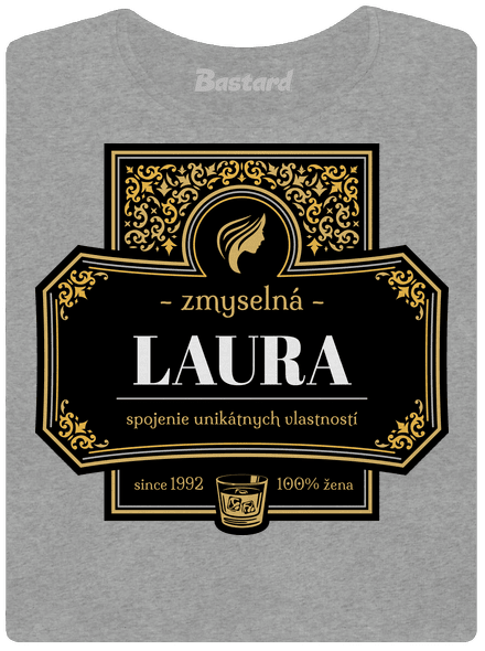 Alkoholová etiketa dámske tričko Dark Gray Melange