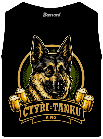 Čtyři z tanku a pes pánske tielko Black
