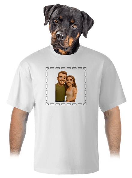 3D plastelína z vlastnej fotky unisex tričko oversized White