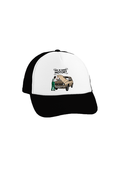 Kde je motor? šiltovka truckerka Black cap