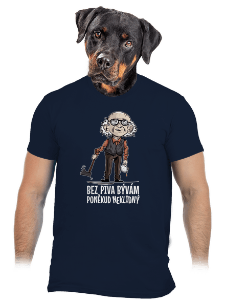 Neklidný bez piva pánske tričko Navy