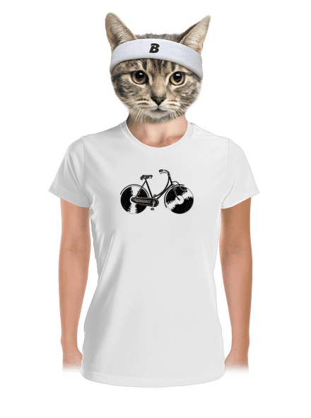 Gramofónový bicykel dámske športové tričko White