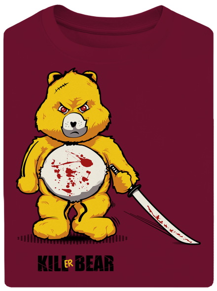 Killer bear unisex tričko oversized Garnet