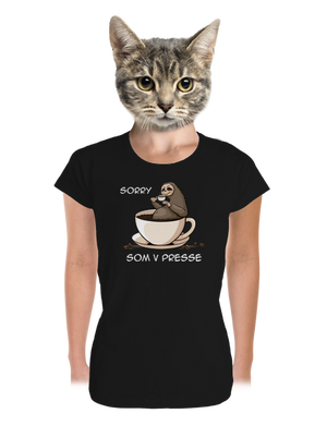 V presse dámske tričko prémium Black