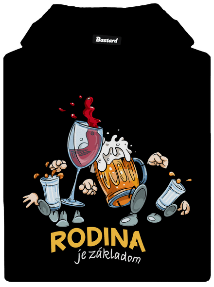 Rodina je základom pánska mikina klokanka Black
