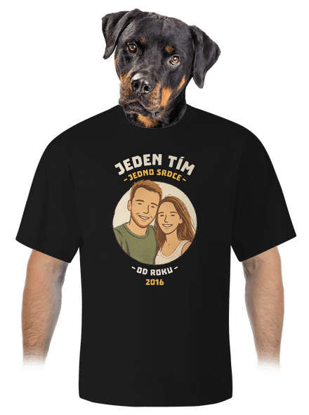 Jeden tím z vlastnej fotky unisex tričko oversized Black