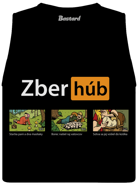 Zber húb dámske tielko voľné Black