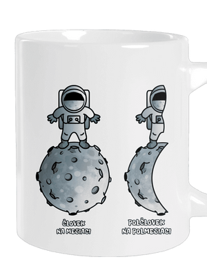 Polčlovek na polmesiaci veľký hrnček White