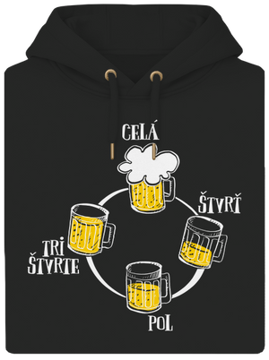 Pivné hodiny unisex mikina premium Dark Black
