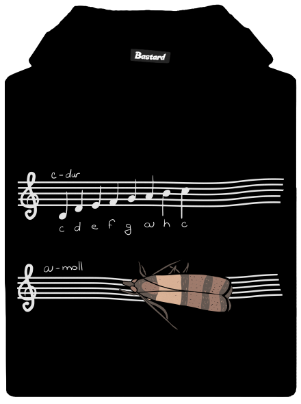 A - moll detská mikina klokanka Black