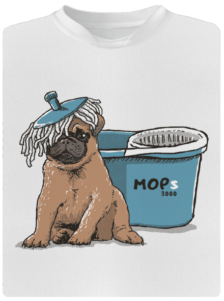 Mops detské športové tričko White