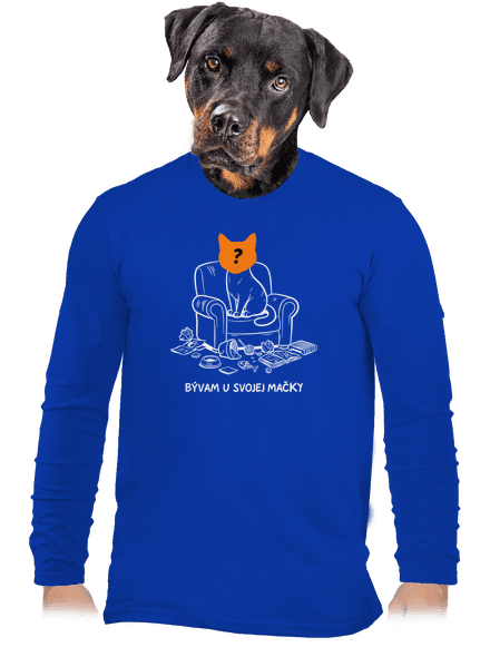Bývam u svojej mačky pánske dlhý rukáv Royal Blue