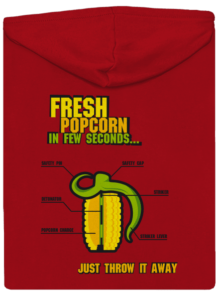 Popcorn grenade pánska mikina na zips Red