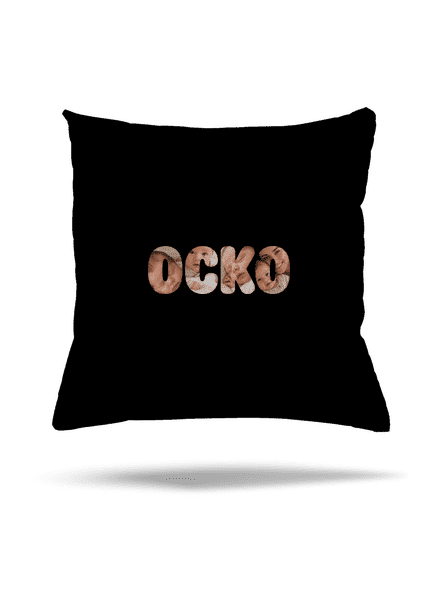 Nápis ocko z vlastných fotiek vankúš Black