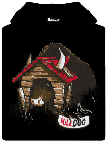 Bulldog pánska mikina klokanka Black