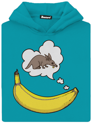 Samica hrabáča detská mikina klokanka Hawaiian Blue