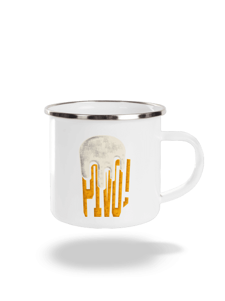 Nápis Pivo plecháčik White