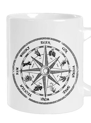 Alkoholický kompas veľký hrnček White