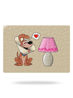 Zamilovaný pes puzzle White