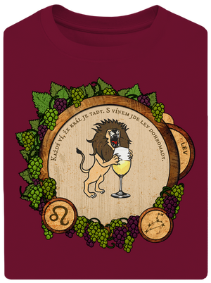 Vínny horoskop: Lev unisex tričko oversized Garnet