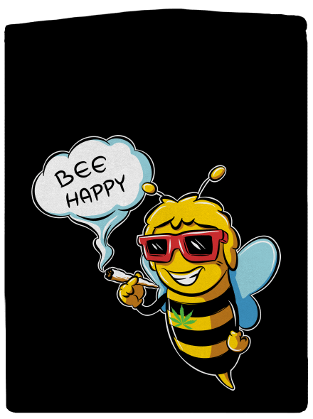 Bee happy pánska mikina na zips Black
