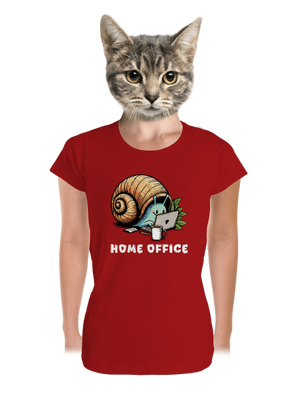 Slimákov home office dámske tričko prémium Red Mal