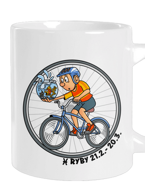 Cyklistický horoskop: Ryby veľký hrnček White