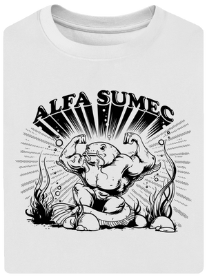 Alfasumec unisex tričko oversized White