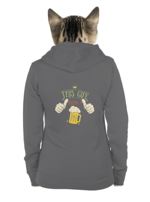 This guy needs a beer dámska mikina na zips Steel Gray