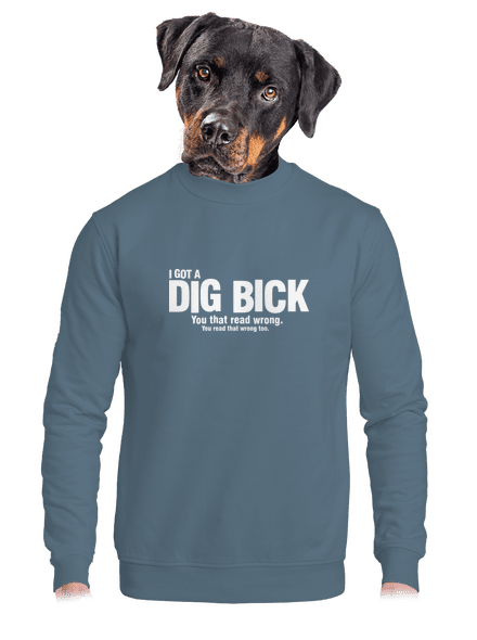 Dig bick unisex mikina bez kapucne Nordic Blue