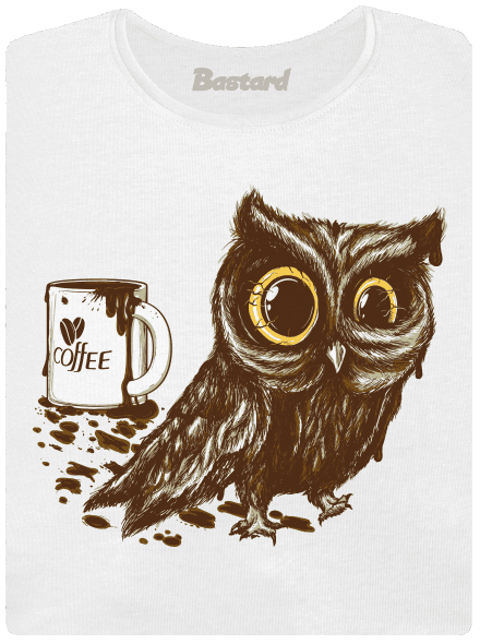 Sova na kofeínu dámske tričko White