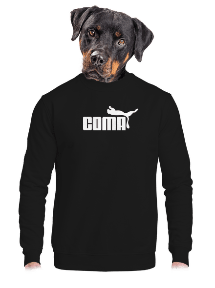 Coma unisex mikina bez kapucne Black