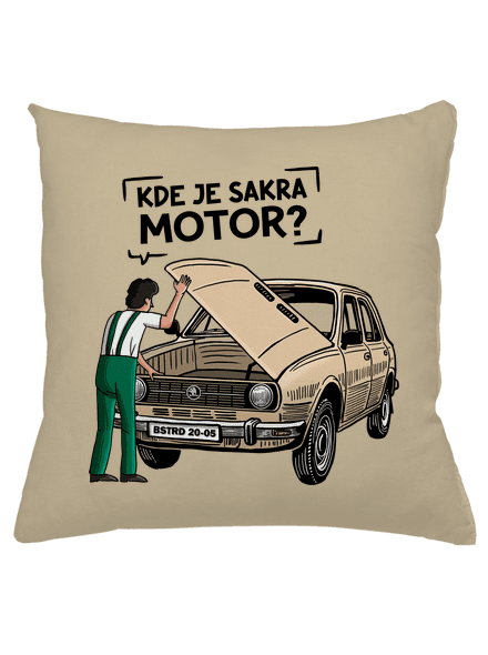 Kde je motor? vankúš Beige
