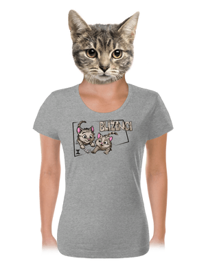 Mačací horoskop: Blíženci dámske tričko Dark Gray Melange