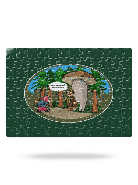 Babička a hubár puzzle White