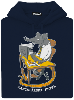 Kancelárska krysa pánska mikina klokanka Navy