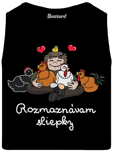 Rozmaznávam sliepky pánske tielko Black