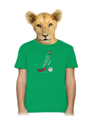 Kráľ zahnutých čepelí - florbal detské tričko Kelly Green