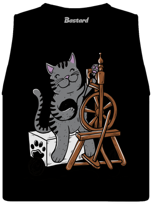 Mačka pradie dámske tielko voľné Black