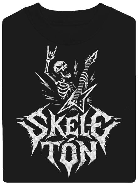 Skeletón unisex mikina bez kapucne Black