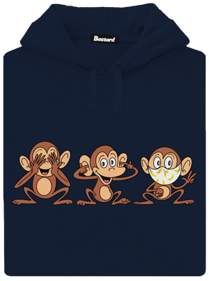 Opičky pánska mikina klokanka Navy