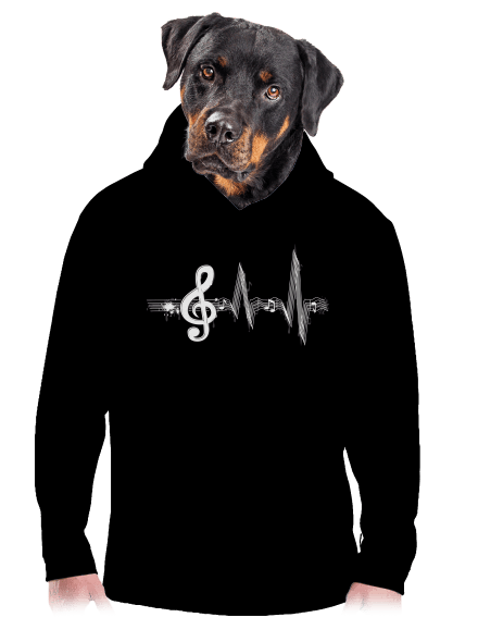 Žijem muzikou pánska mikina klokanka Black